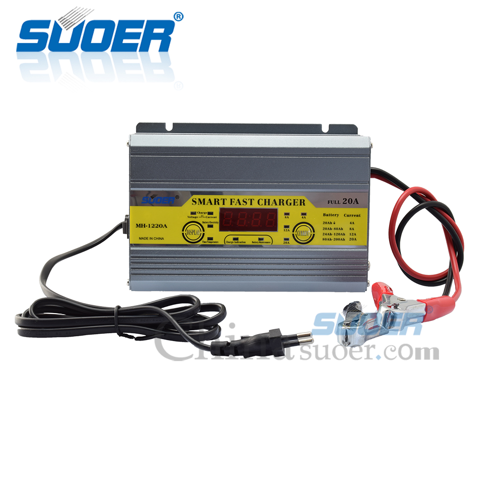 Suoer Smart Fast 12 volt Battery Charger 20 Amp Fully Auto Digital Battery Charger With Car Engine Start Function